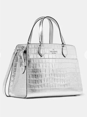 kate spade Madison Metallic Croc Embossed Medium Satchel